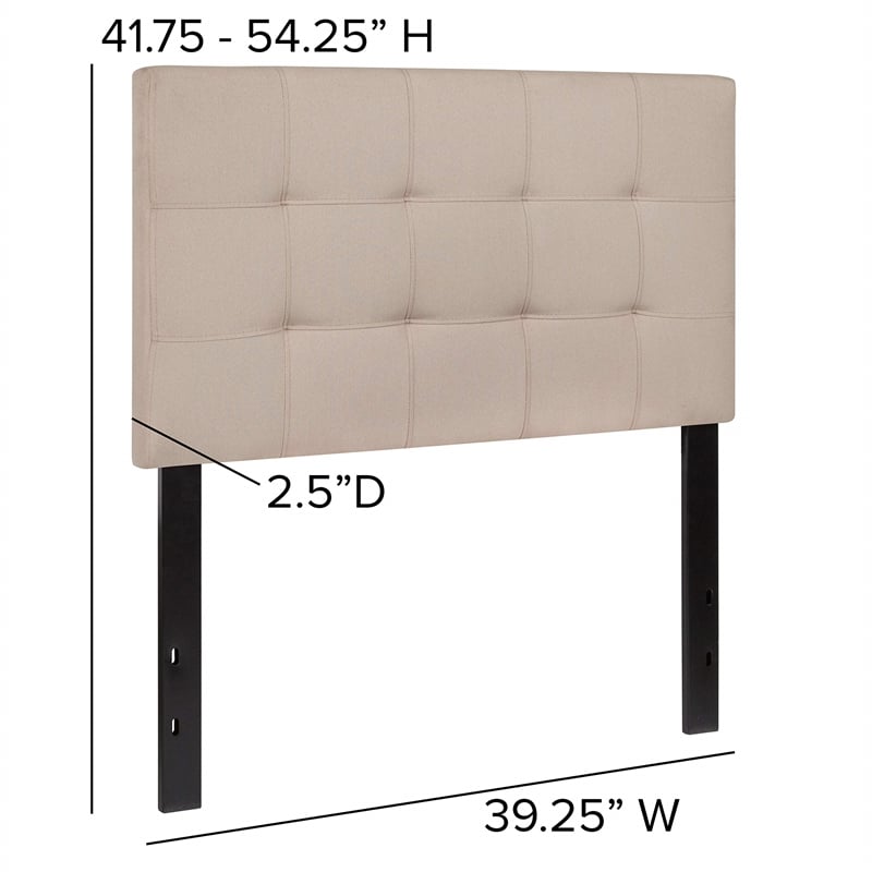 Flash Furniture Bedford Twin Fabric Panel Headboard in Beige
