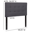 Flash Furniture Bedford Twin Fabric Panel Headboard in Dark Gray