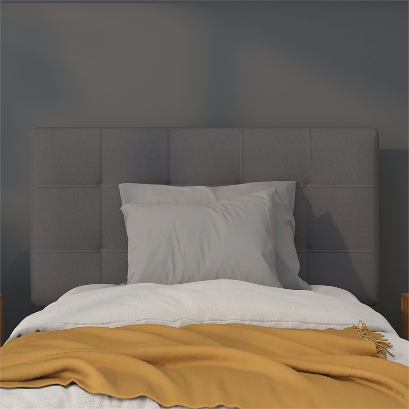 Flash Furniture Bedford Twin Fabric Panel Headboard in Dark Gray