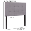 Flash Furniture Bedford Twin Fabric Panel Headboard in Light Gray