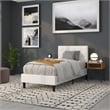 Flash Furniture Bedford Twin Fabric Panel Headboard in White