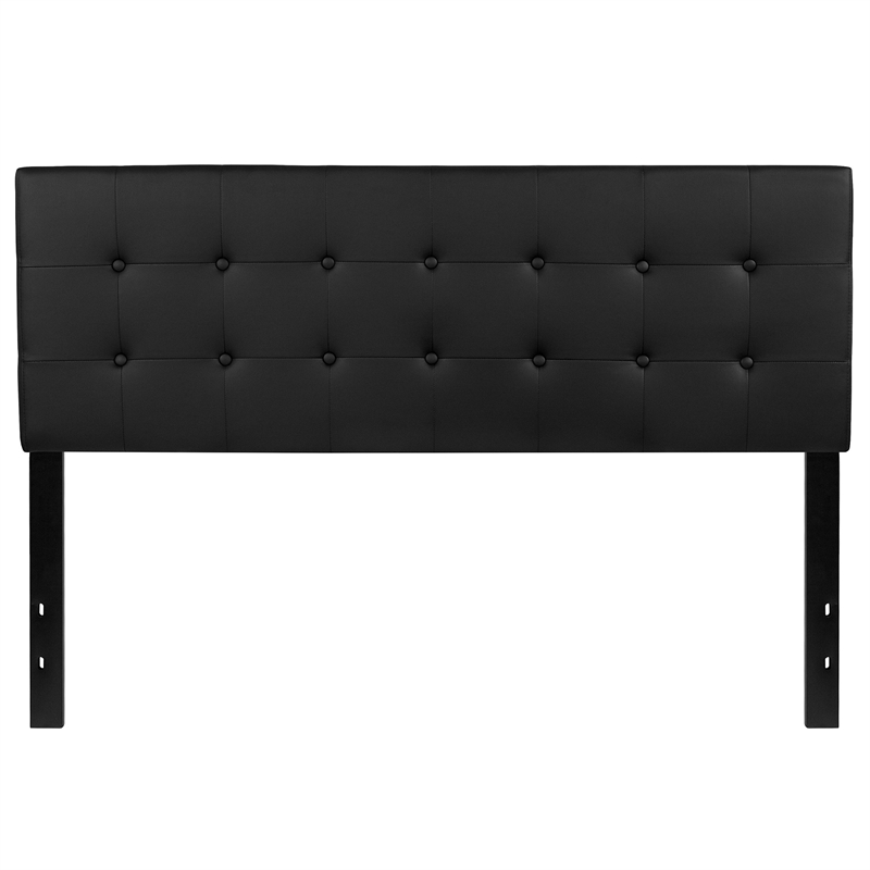 Flash Furniture Lennox Adjustable Height Tufted Queen Headboard-Black