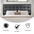 Flash Furniture Lennox Adjustable Height Tufted Queen Headboard-Black