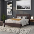 Flash Furniture Lennox Upholstered Queen Panel Headboard in Brown