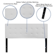 Flash Furniture Lennox Adjustable Height Tufted Queen Headboard-White