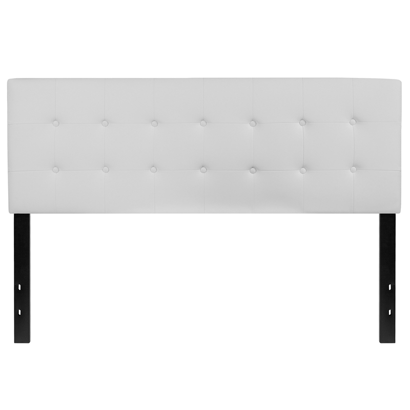 Flash Furniture Lennox Adjustable Height Tufted Queen Headboard-White