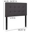 Flash Furniture Lennox Faux Leather Tufted Twin Panel Headboard in Gray