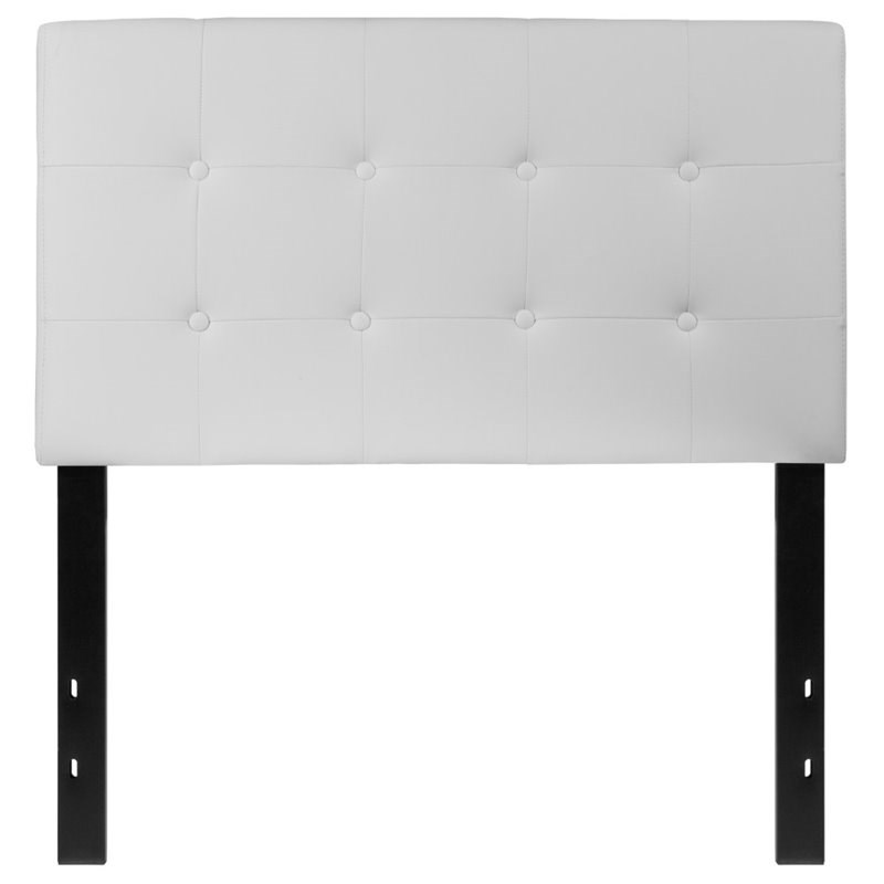 Flash Furniture Lennox Adjustable Height Tufted Twin Headboard-White