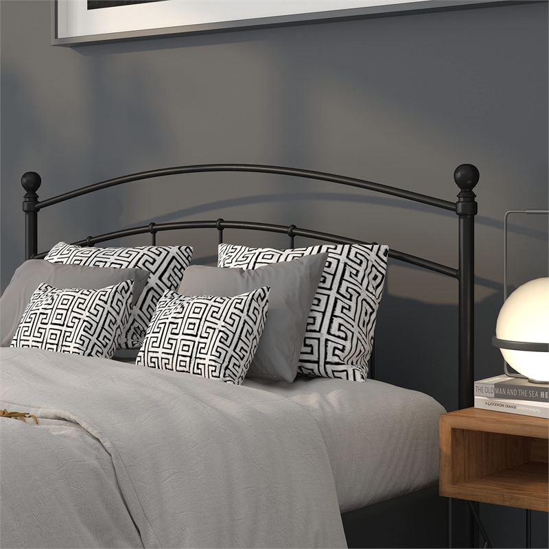 Flash Furniture Woodstock Queen Metal Spindle Headboard in Black