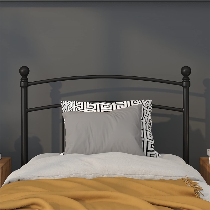 Flash Furniture Woodstock Twin Metal Spindle Headboard in Black