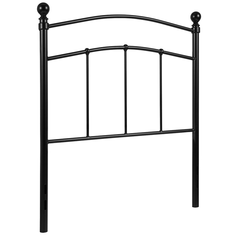 Flash Furniture Woodstock Twin Metal Spindle Headboard in Black