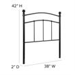 Flash Furniture Woodstock Twin Metal Spindle Headboard in Black