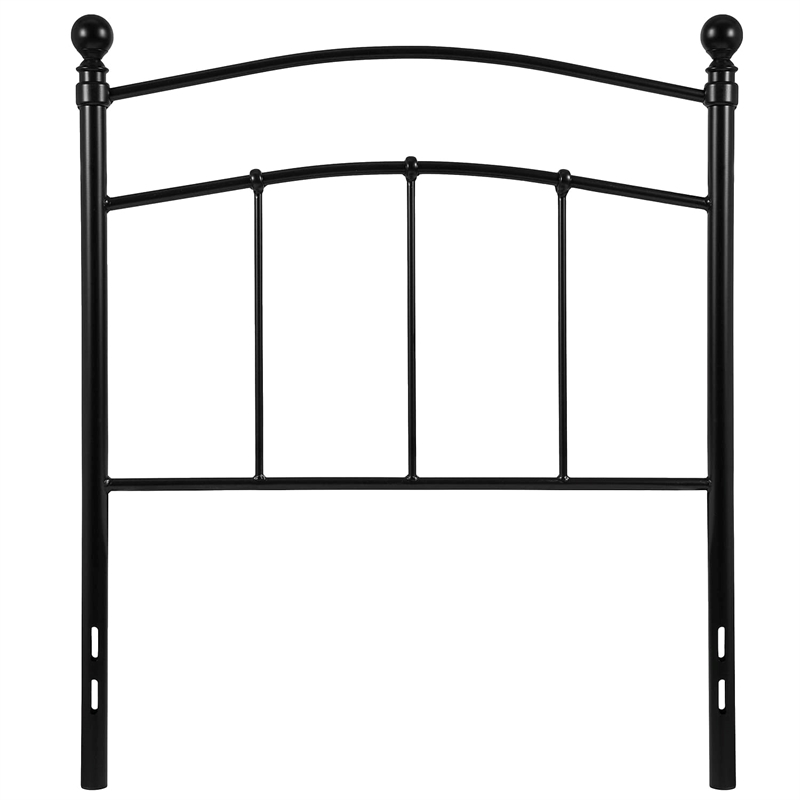 Flash Furniture Woodstock Twin Metal Spindle Headboard in Black