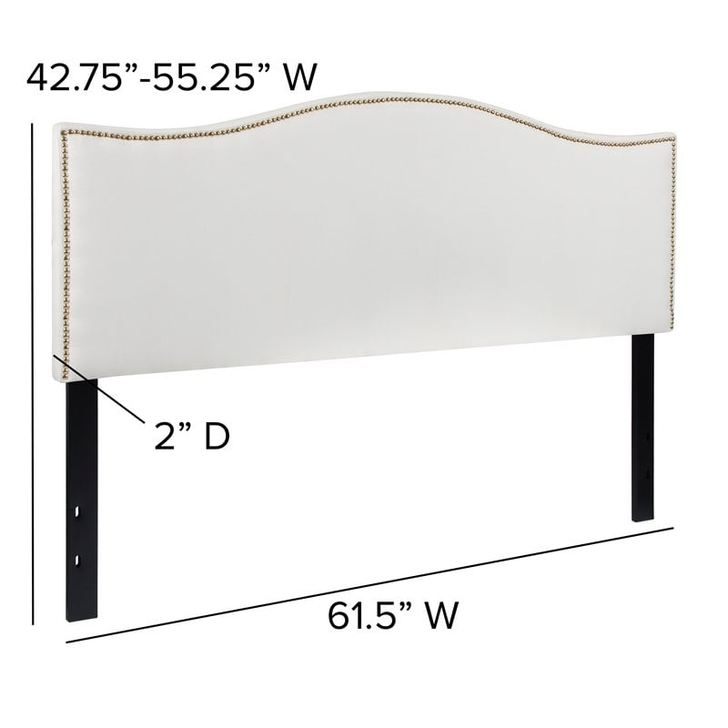 Flash Furniture Lexington Upholstered Queen Panel Headboard in White
