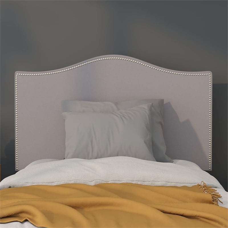 Flash Furniture Lexington Upholstered Twin Panel Headboard in Light Gray
