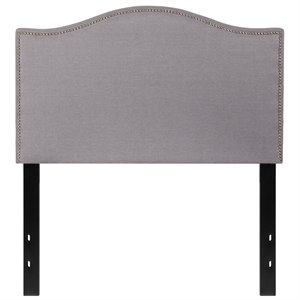 flash furniture lexington transitional nailhead trim upholstered panel headboard in light gray