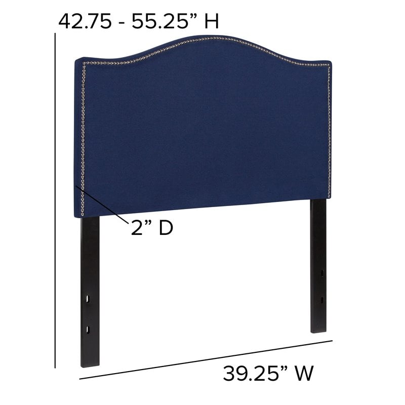 Flash Furniture Lexington Upholstered Twin Panel Headboard in Navy