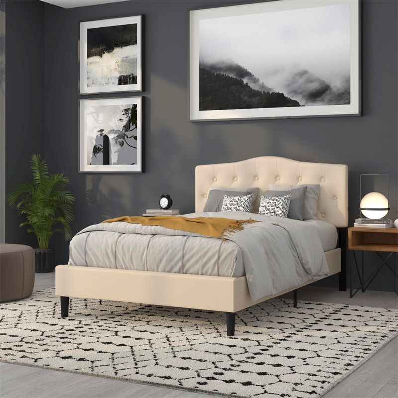 Flash Furniture Cambridge Tufted Full Panel Headboard in Beige