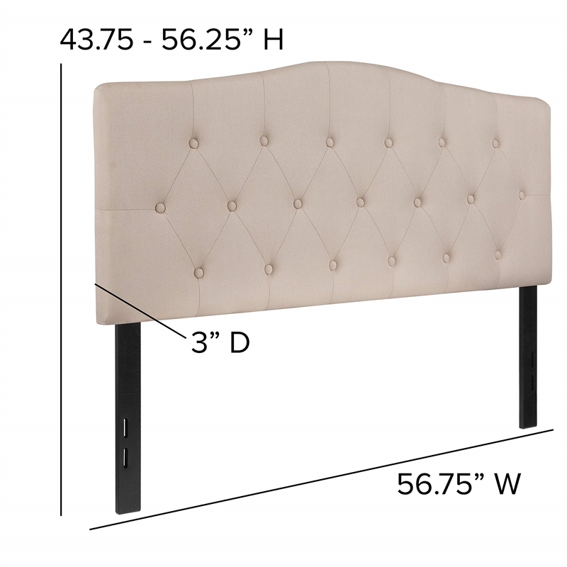 Flash Furniture Cambridge Tufted Full Panel Headboard in Beige