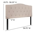 Flash Furniture Cambridge Tufted Full Panel Headboard in Beige
