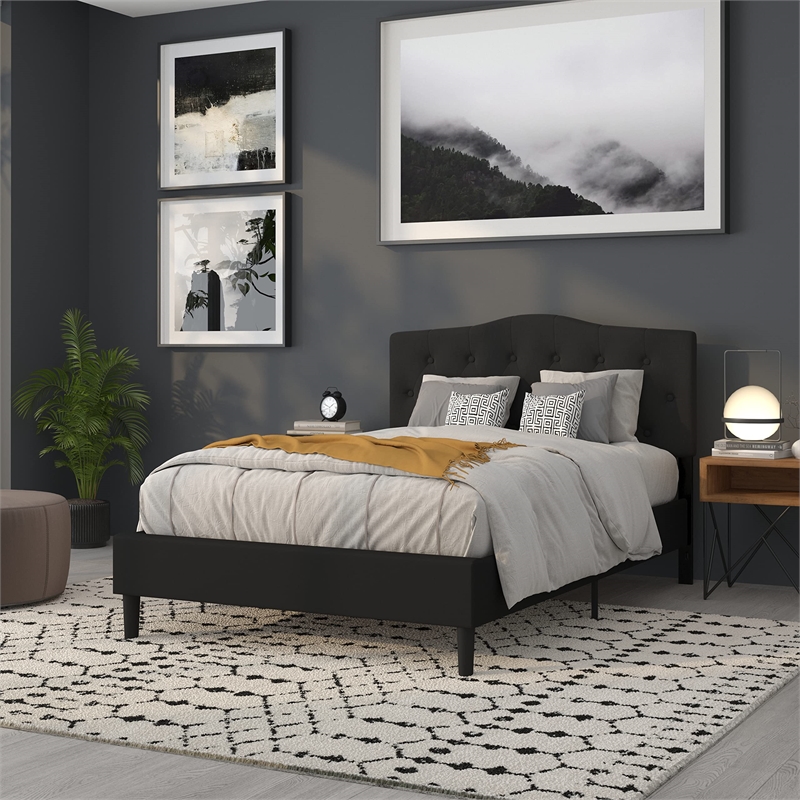 Flash Furniture Cambridge Tufted Full Panel Headboard in Black