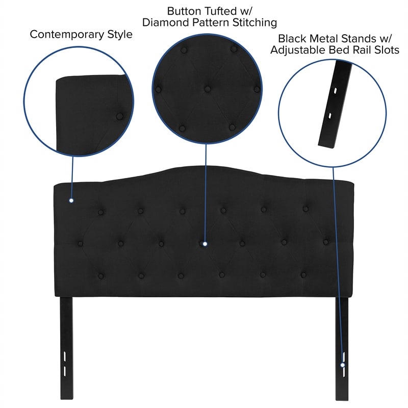Flash Furniture Cambridge Tufted Full Panel Headboard in Black