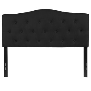flash furniture cambridge contemporary tufted panel headboard in black