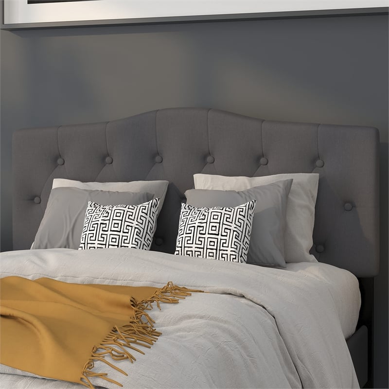 Flash Furniture Cambridge Tufted Full Panel Headboard in Dark Gray