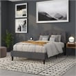Flash Furniture Cambridge Tufted Full Panel Headboard in Dark Gray