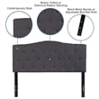 Flash Furniture Cambridge Tufted Full Panel Headboard in Dark Gray