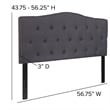 Flash Furniture Cambridge Tufted Full Panel Headboard in Dark Gray