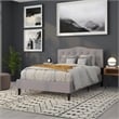 Flash Furniture Cambridge Tufted Full Panel Headboard in Light Gray
