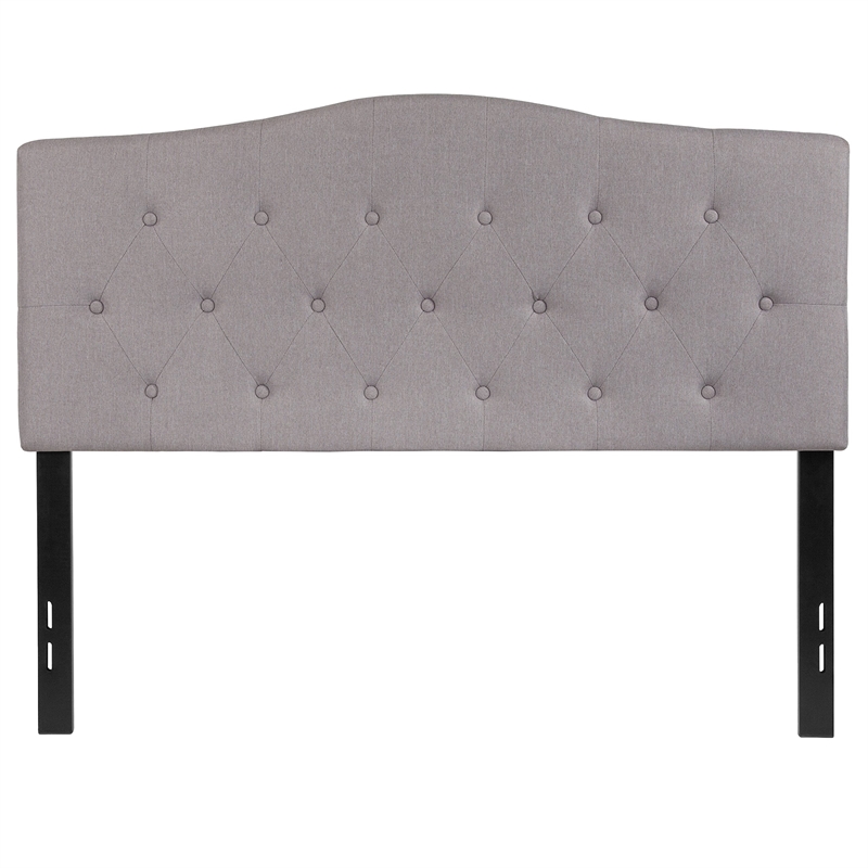 Flash Furniture Cambridge Tufted Full Panel Headboard in Light Gray