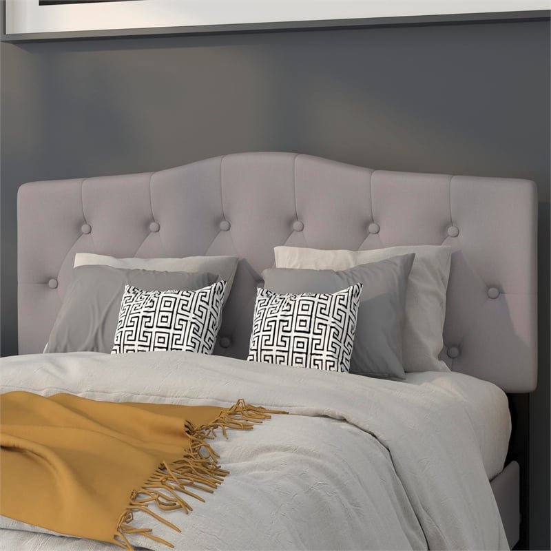 Flash Furniture Cambridge Tufted Full Panel Headboard in Light Gray