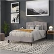Flash Furniture Cambridge Tufted Full Panel Headboard in Light Gray