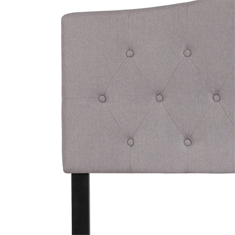 Flash Furniture Cambridge Tufted Full Panel Headboard in Light Gray