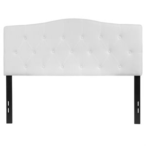 flash furniture cambridge contemporary tufted panel headboard in white