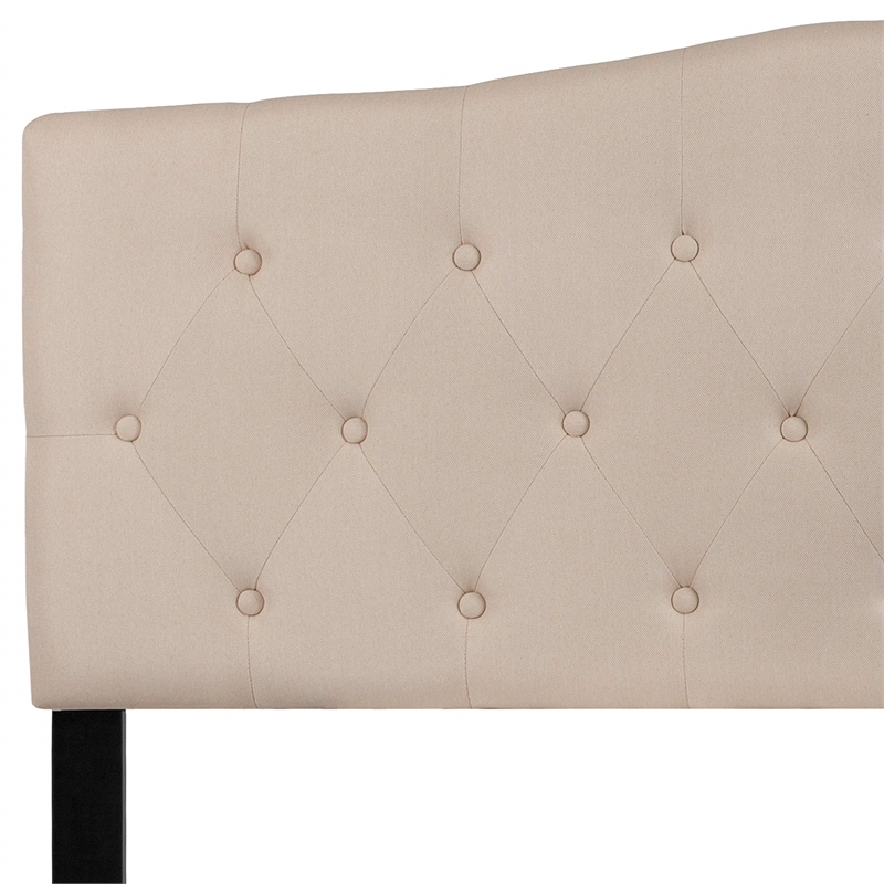 Flash Furniture Cambridge Tufted Queen Panel Headboard in Beige