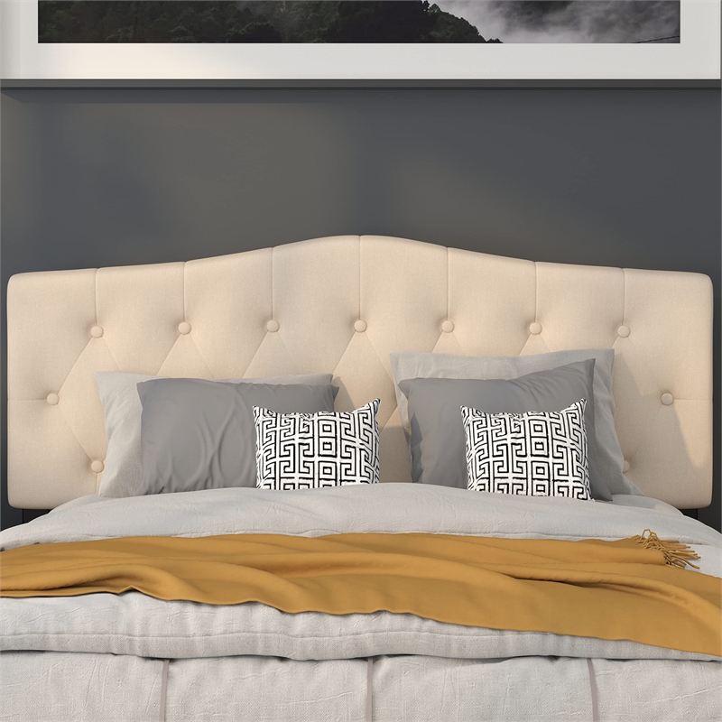 Flash Furniture Cambridge Tufted Queen Panel Headboard in Beige