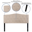 Flash Furniture Cambridge Tufted Queen Panel Headboard in Beige
