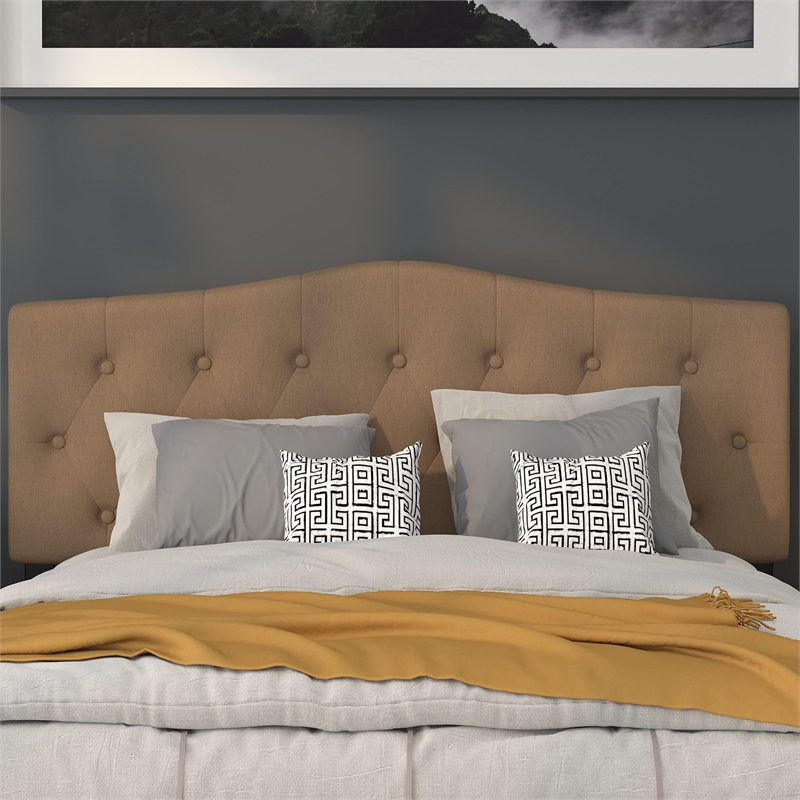 Flash Furniture Cambridge Tufted Queen Panel Headboard in Dark Brown