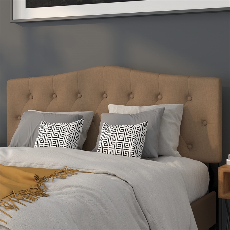 Flash Furniture Cambridge Tufted Queen Panel Headboard in Dark Brown