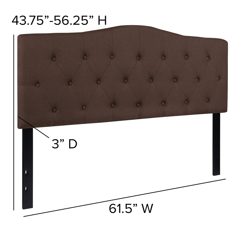 Flash Furniture Cambridge Tufted Queen Panel Headboard in Dark Brown
