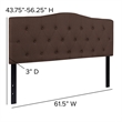 Flash Furniture Cambridge Tufted Queen Panel Headboard in Dark Brown