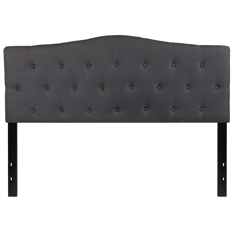 Flash Furniture Cambridge Tufted Queen Panel Headboard in Dark Gray