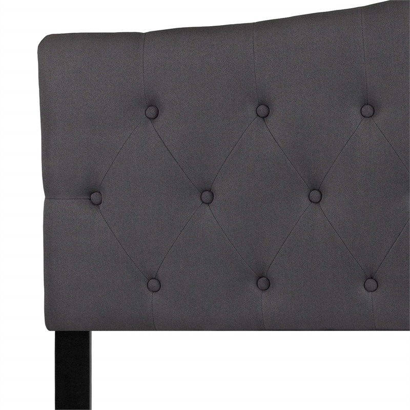 Flash Furniture Cambridge Tufted Queen Panel Headboard in Dark Gray