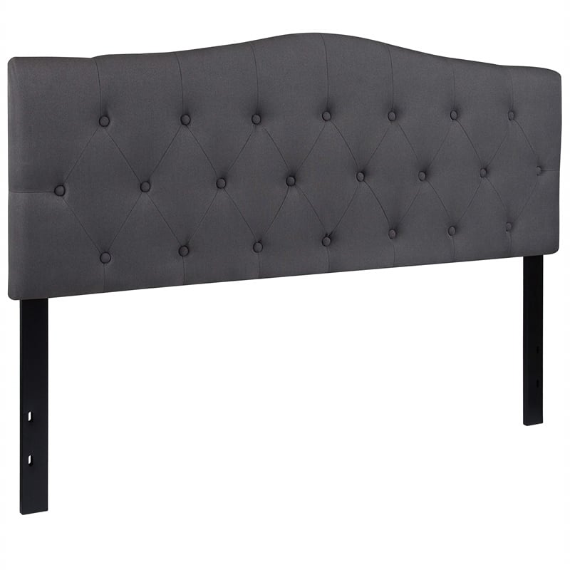 Flash Furniture Cambridge Tufted Queen Panel Headboard in Dark Gray
