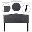 Flash Furniture Cambridge Tufted Queen Panel Headboard in Dark Gray