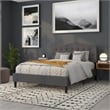 Flash Furniture Cambridge Tufted Queen Panel Headboard in Dark Gray