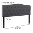 Flash Furniture Cambridge Tufted Queen Panel Headboard in Dark Gray